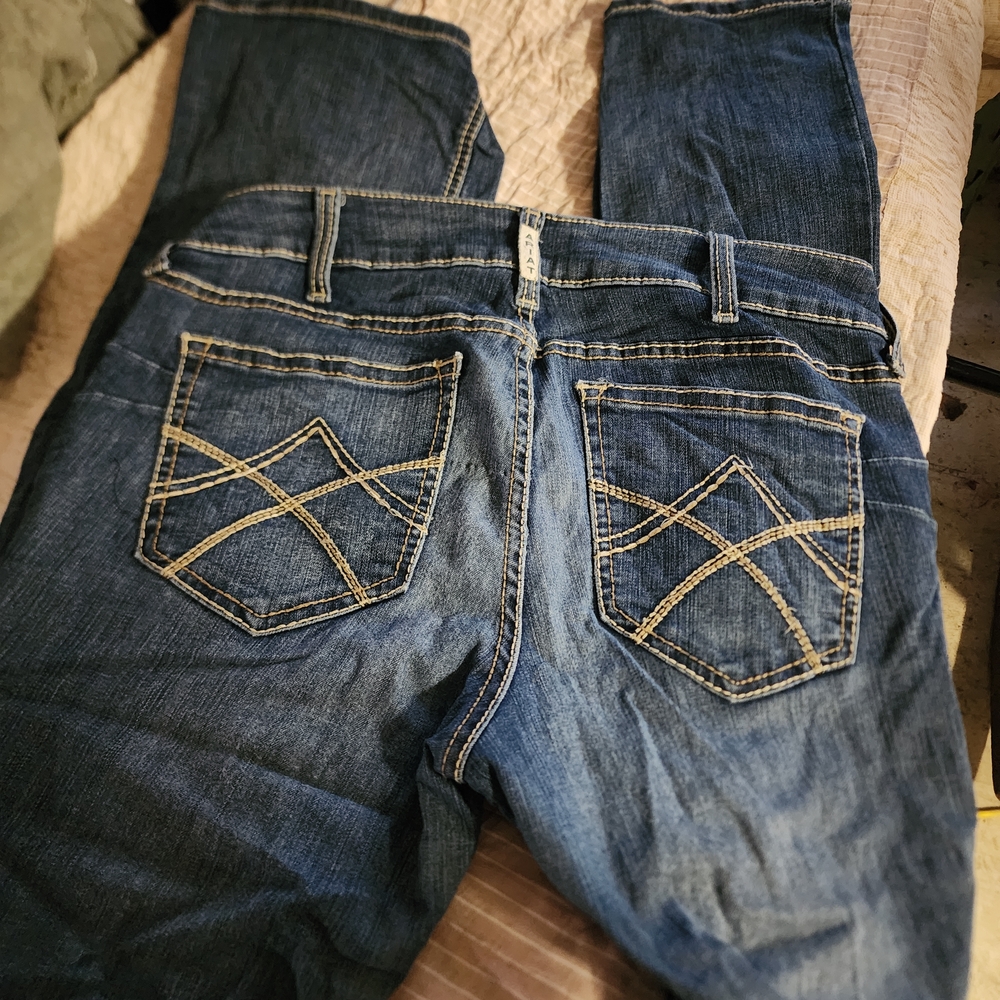 Ariat Blue Boot Cut Jeans with Contrast Stitching